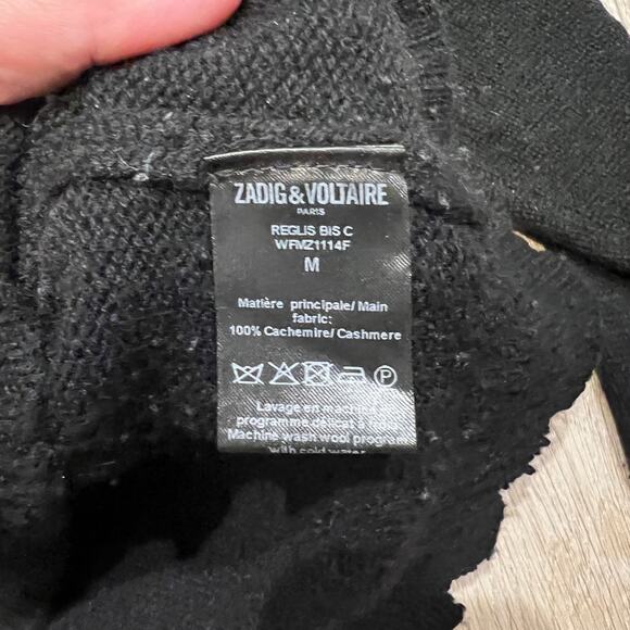 ZADIG & VOLTAIRE Women's Rock & Roll Cashmere Raglan Pullover Sweater Size M - Picture 9 of 10